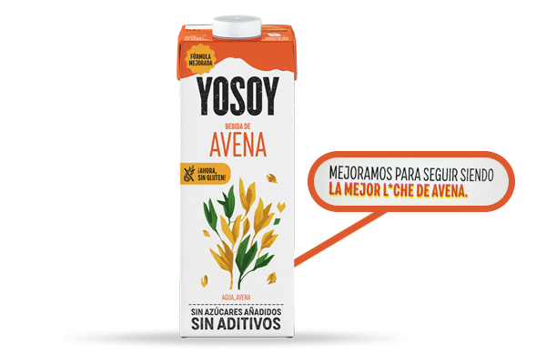 Detalle de etiquetado de Yosoy Bebida de avena, donde da a entender que es una leche de avena